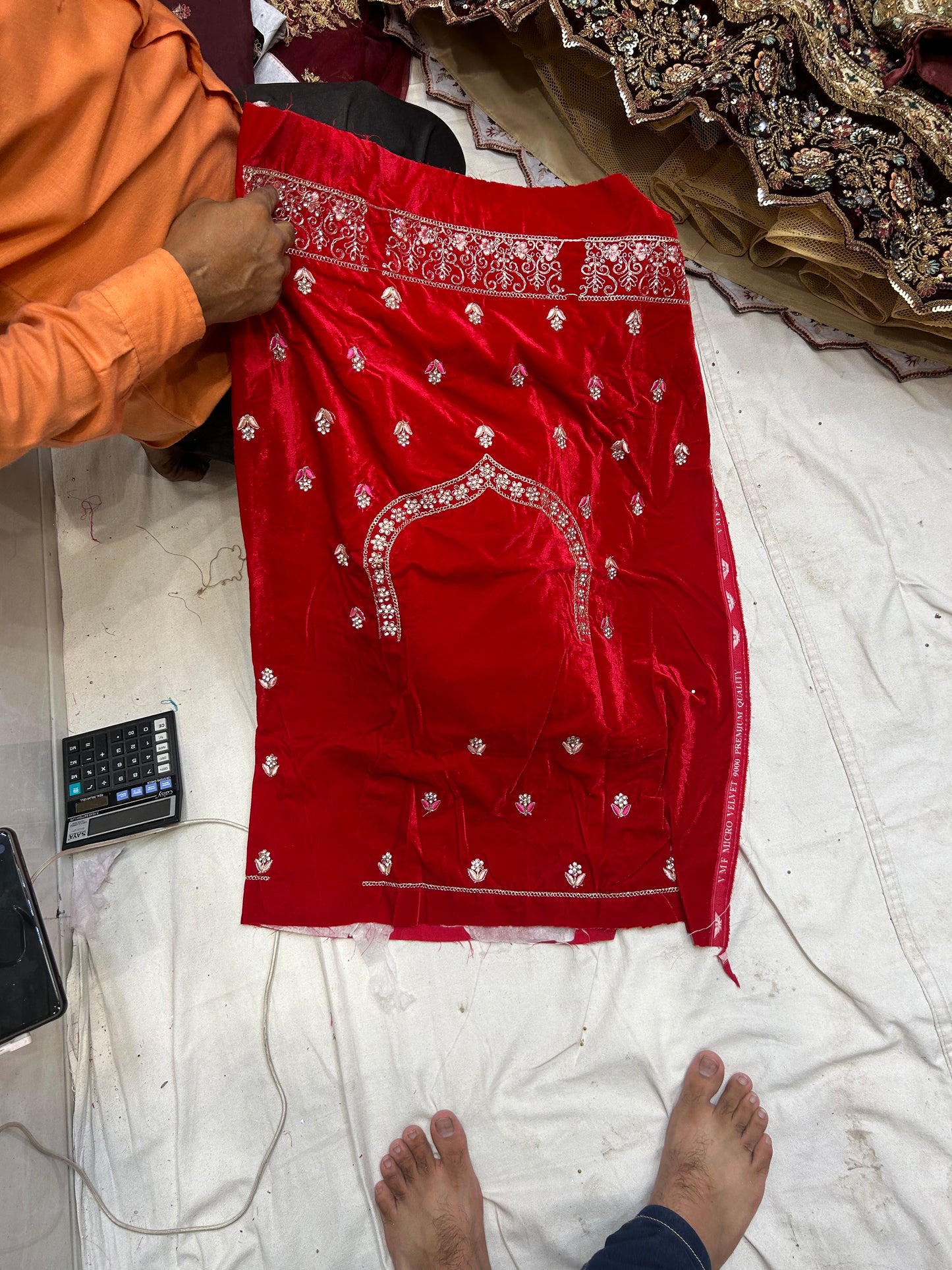 Famous red jhumka Lehenga