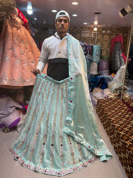 Lehenga de diseñador en color azul cielo ❤️