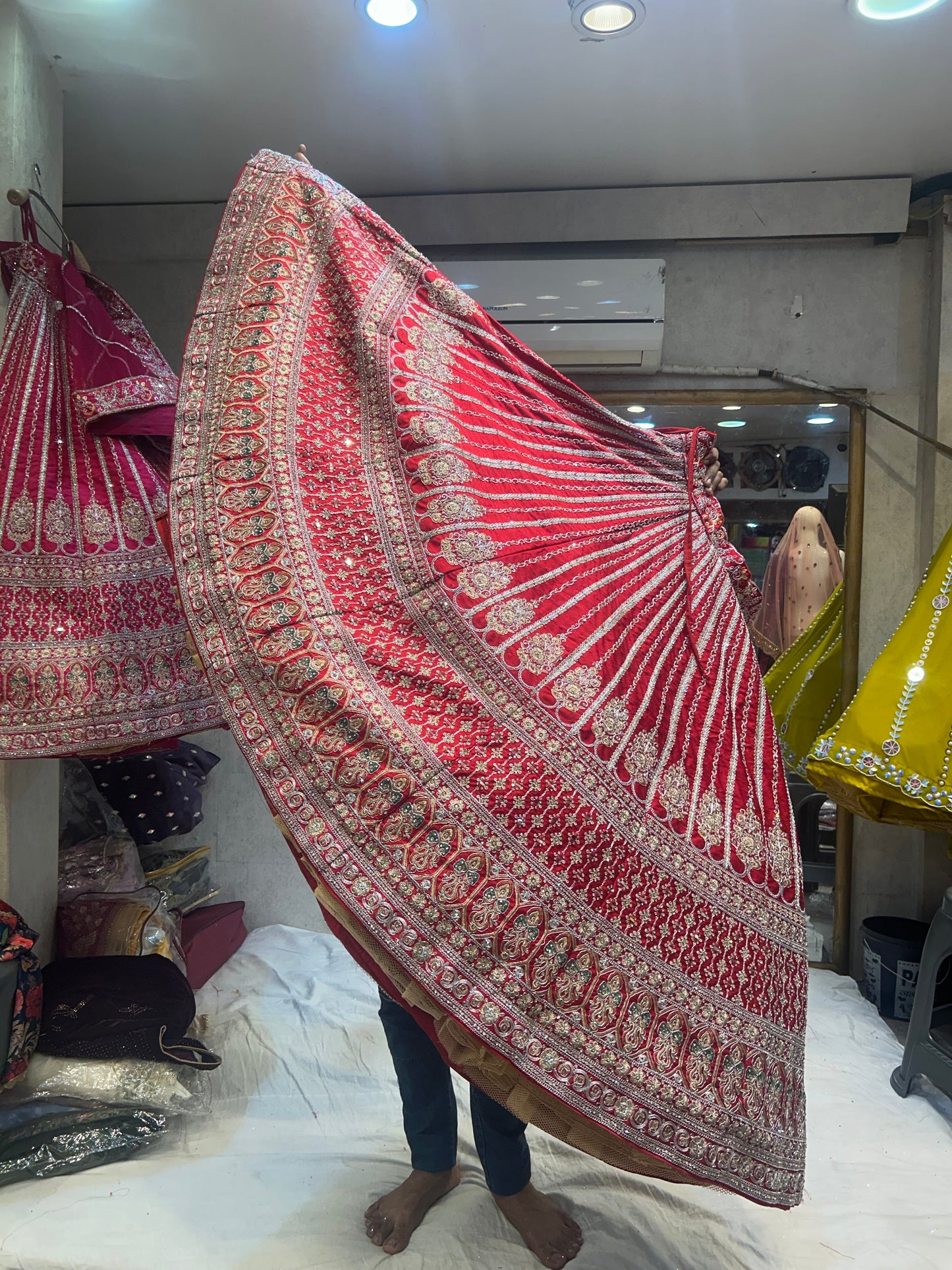 Impresionante lehenga roja