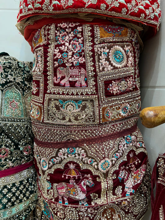 Cheery maroon doli Barat lehenga