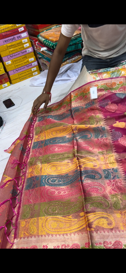 Golden Yellow haldi mehendi saree