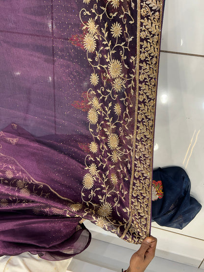 Violet purple saree