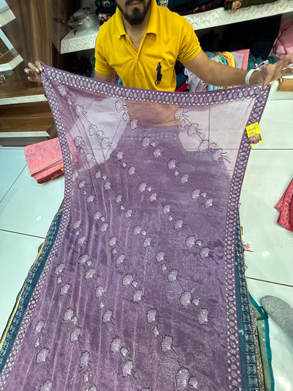 Lilac Pink purple saree