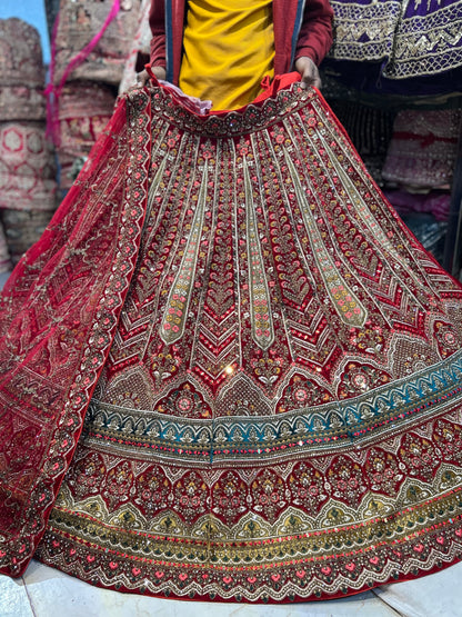 Good looking red bridal Lehenga