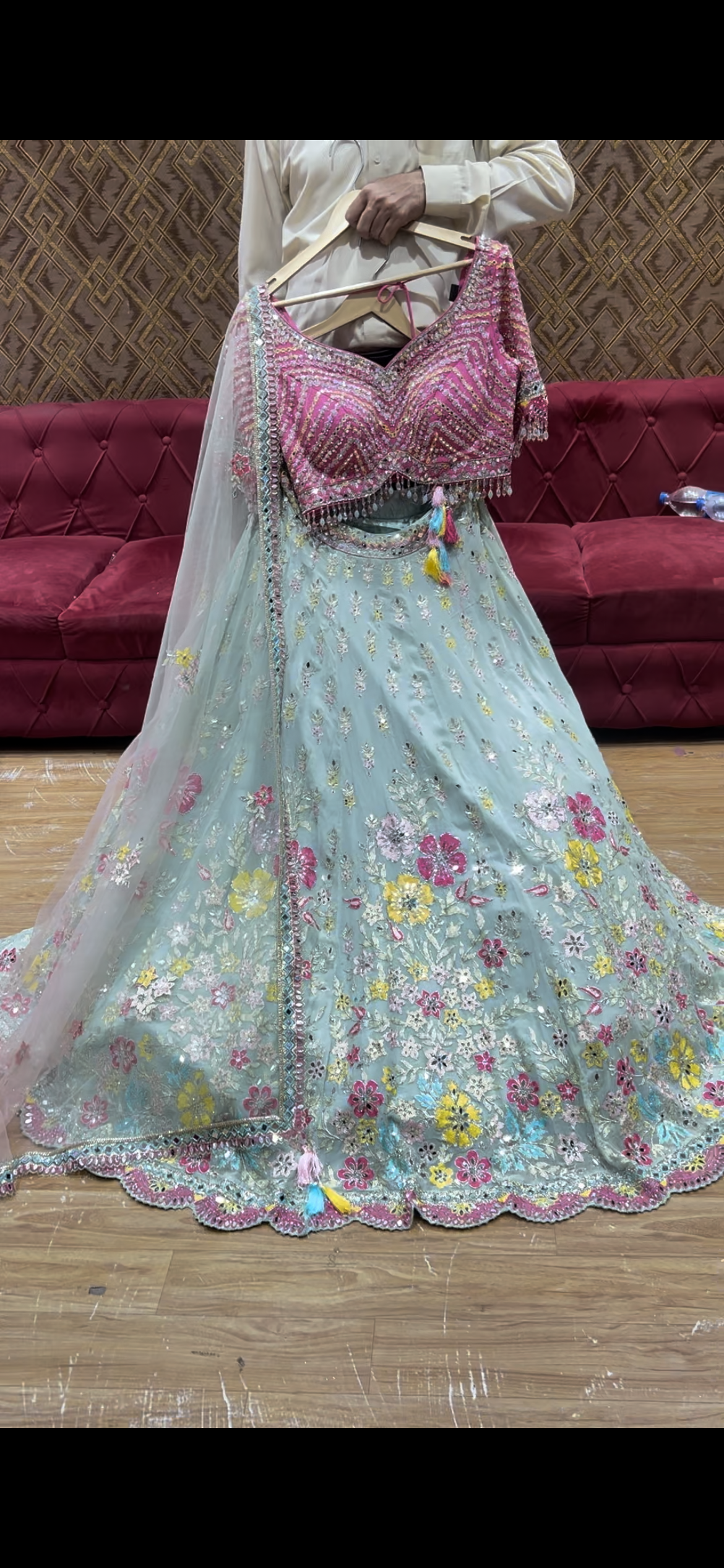 Beautiful Blue pink Lehenga