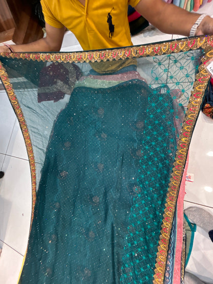 Aqua Green saree