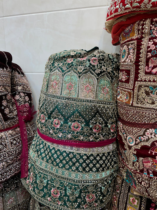 jhumka lehenga de moda verde