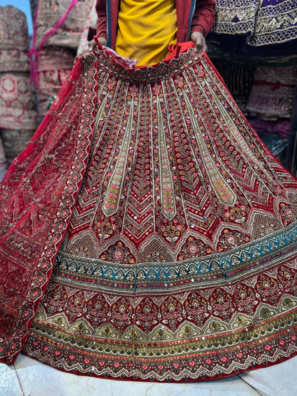 Good looking red bridal Lehenga