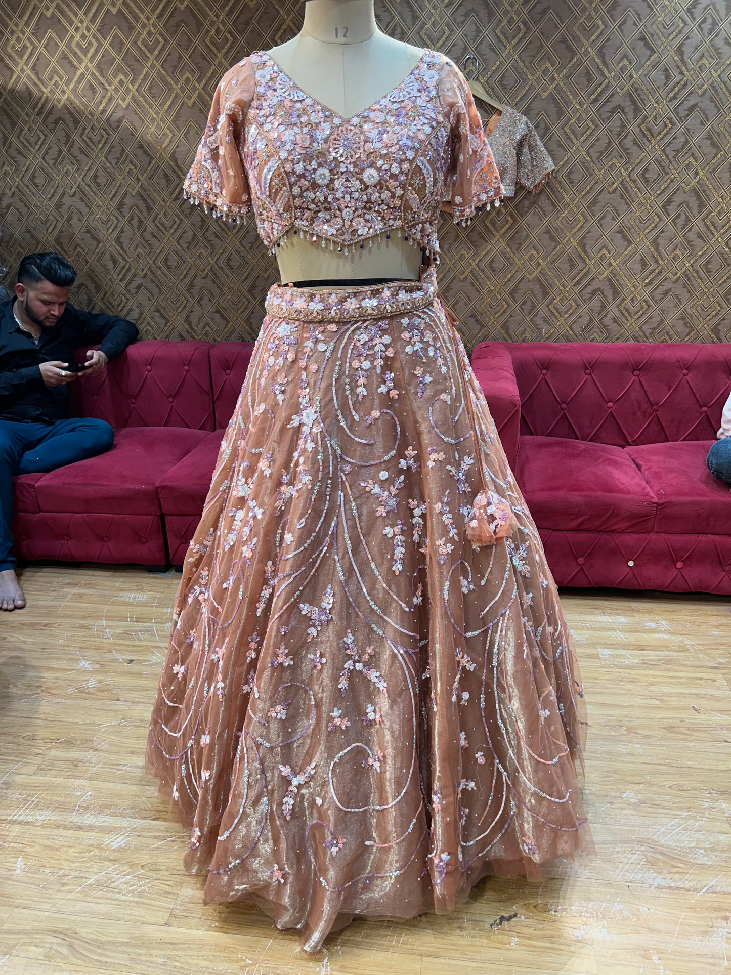 Gorgeous pink peach Lehenga