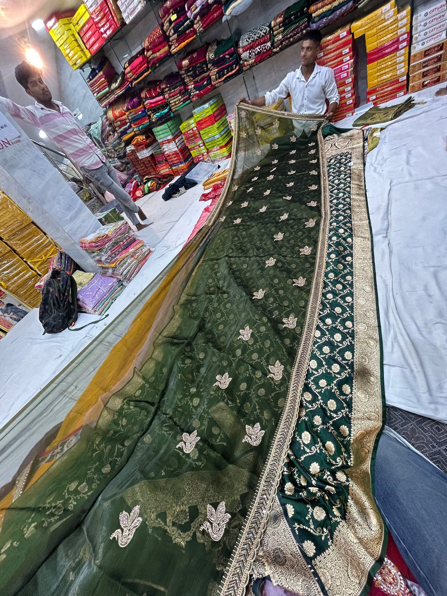 Tremendous green Saree