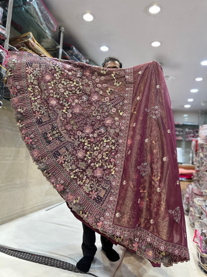 Superb rust pink lehenga