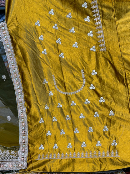 Yellow Haldi mehendi lehenga