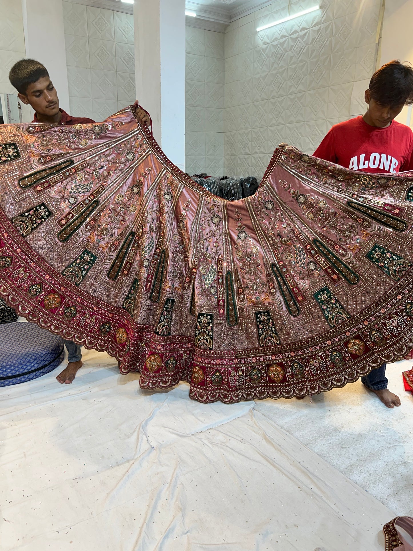 Lovely Pastel pink shade Flair Lehenga