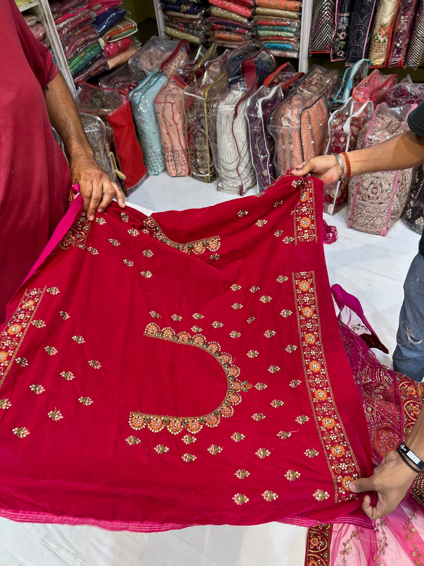 Cherry maroon Designer bridal Lehenga