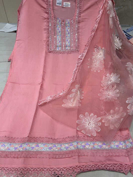 Pink Awesome Unstitched Suit �