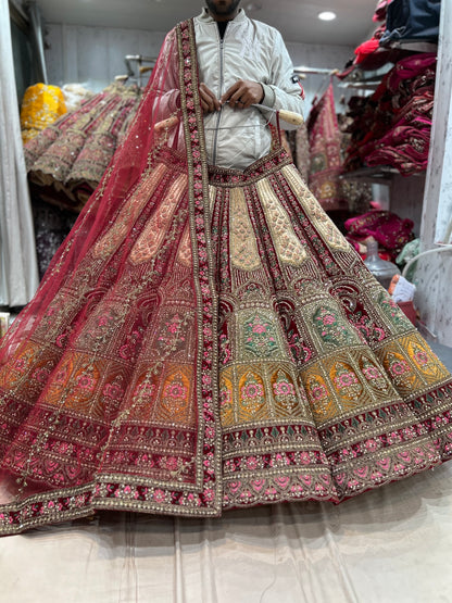 Decent maroon ball bridal lehenga