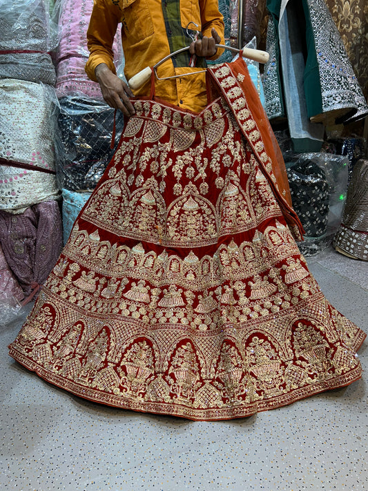 Preciosa dulha dulhan Lehenga roja