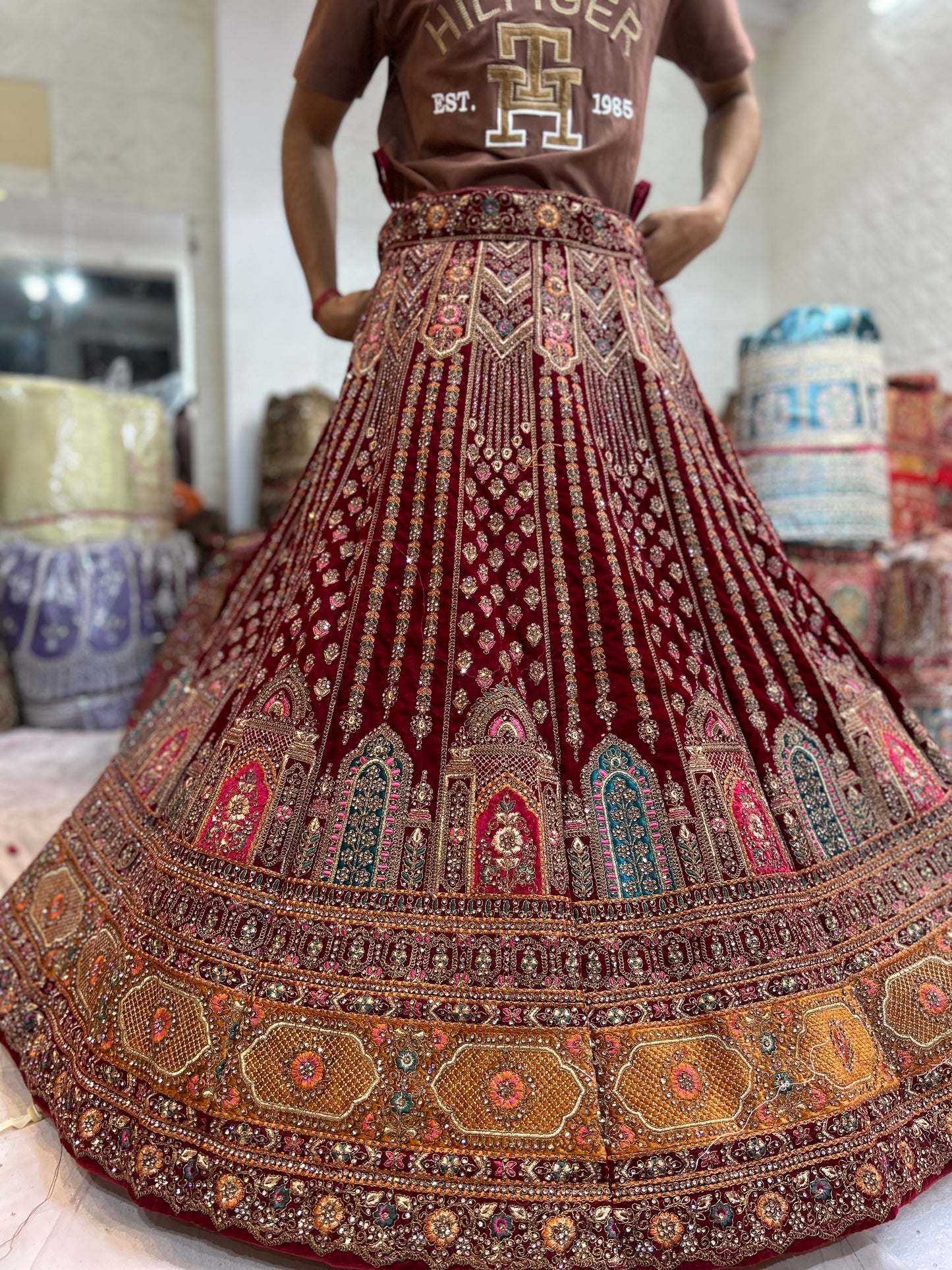 Fantastic maroon bridal lehenga