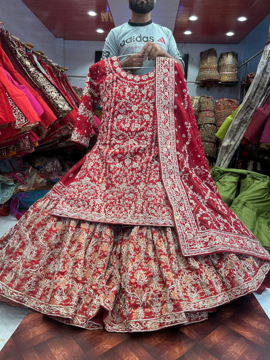 Something different red Peplum long Dress Farshi Gaharara Pakistani Bridal Dress Muslim Special