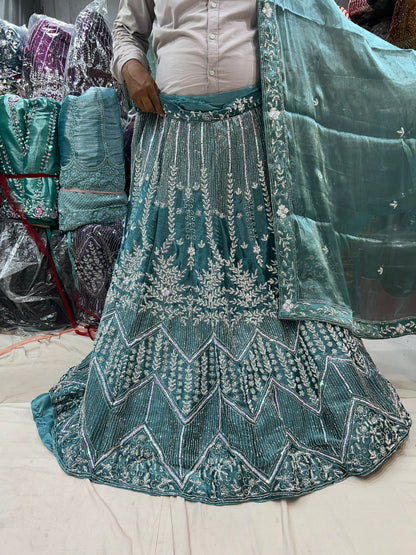 Green partywear Lehenga