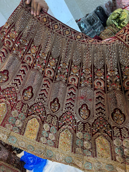 Awesome maroon bridal Lehenga