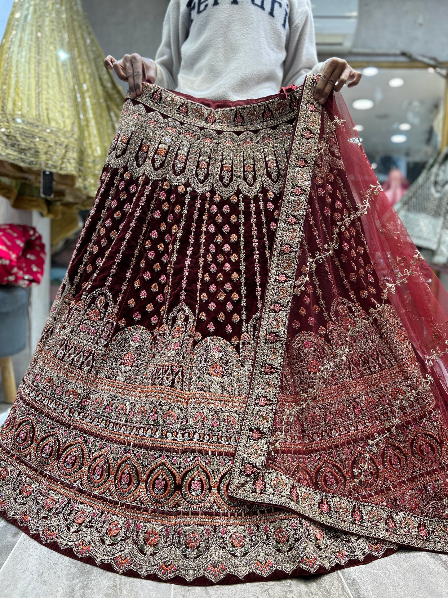 Amazing maroon bridal lehenga