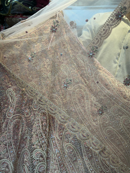 Baby pink designer lehenga