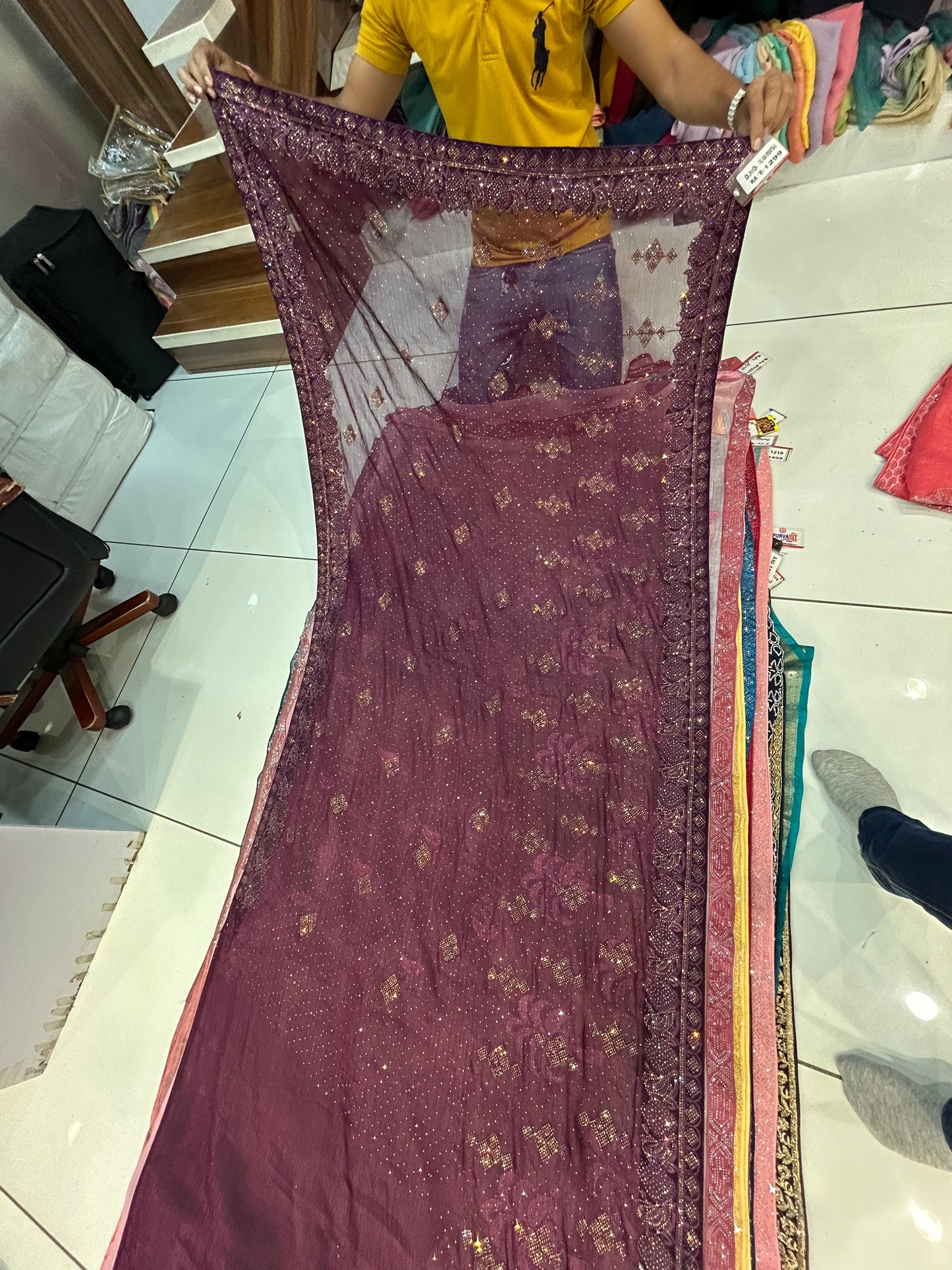 Violet purple saree