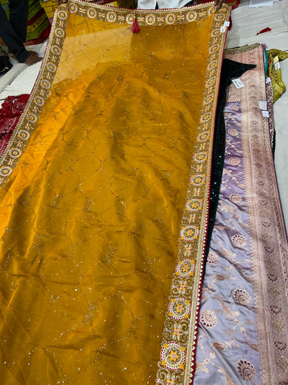 Yellow haldi mehendi Saree