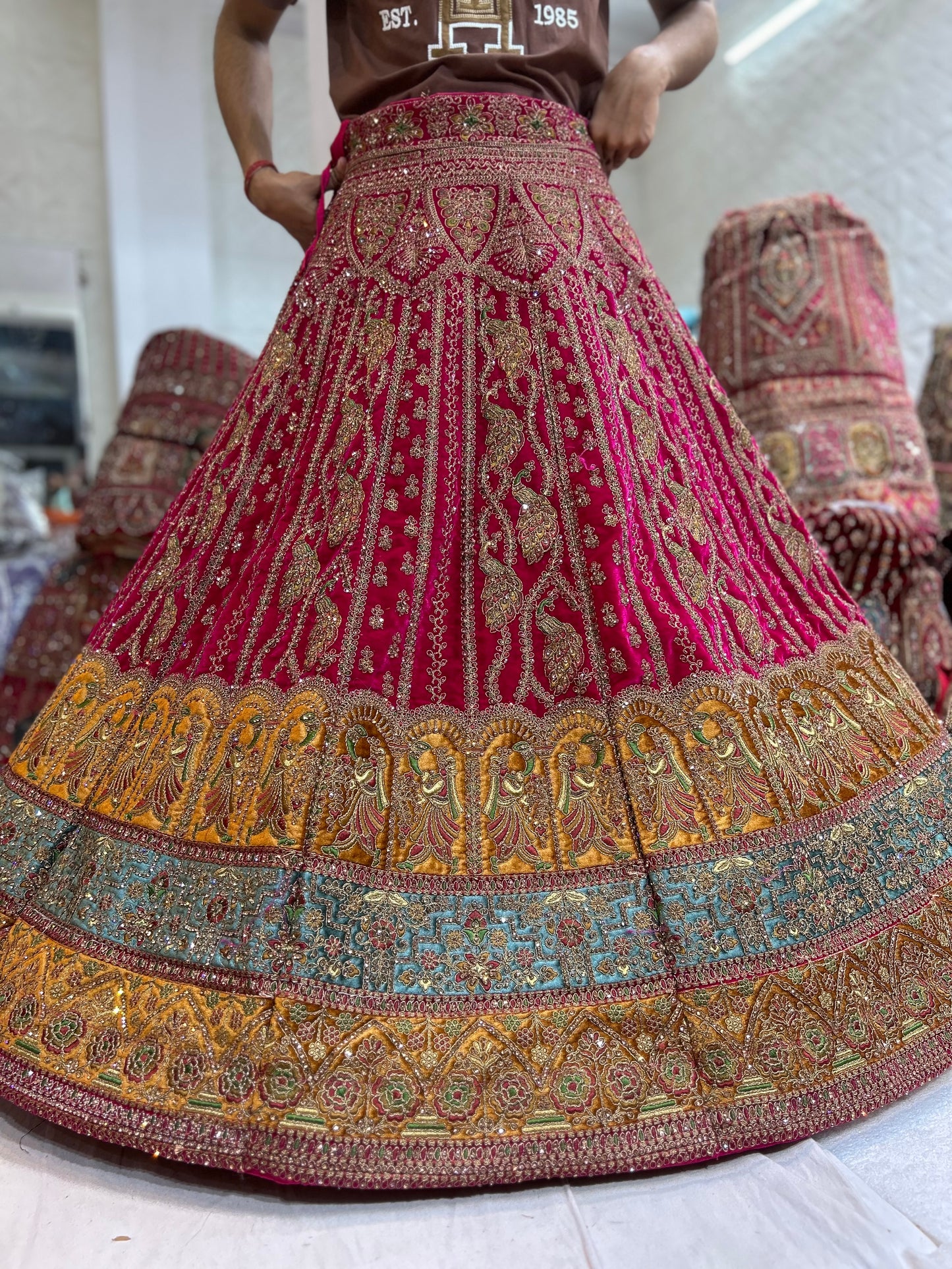 Designer rani pink bridal lehenga