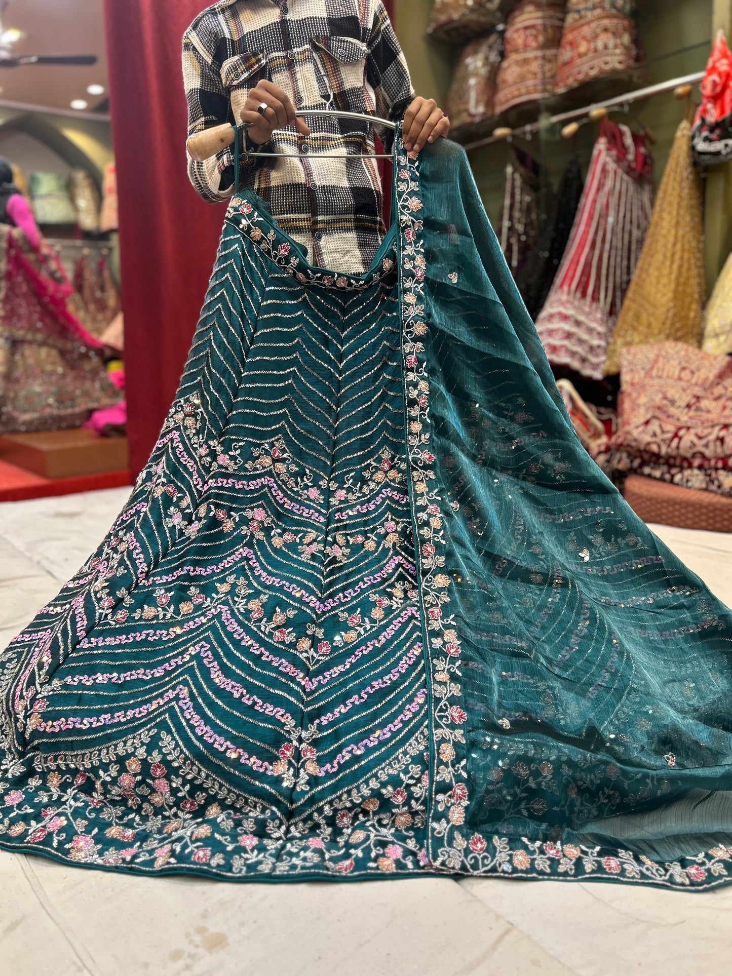 Awesome teal green Lehenga