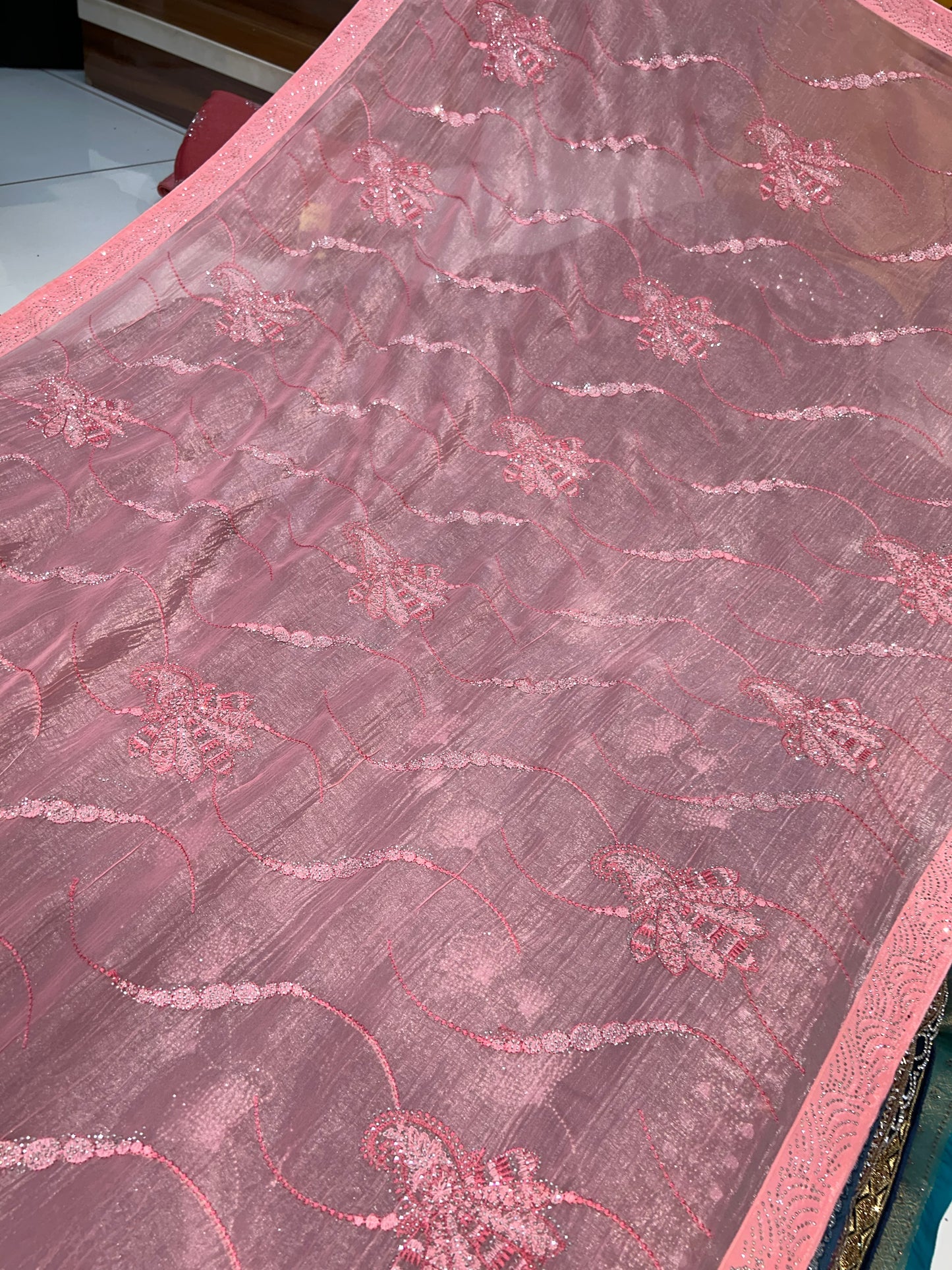 Baby pink lovely saree