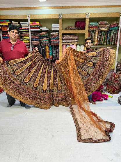 Cherry maroon heavy bridal Lehenga