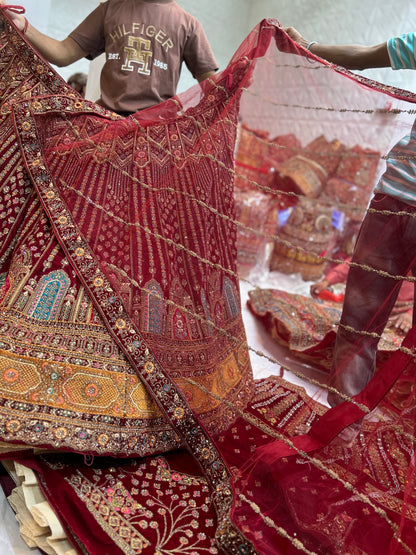 Fantastic maroon bridal lehenga