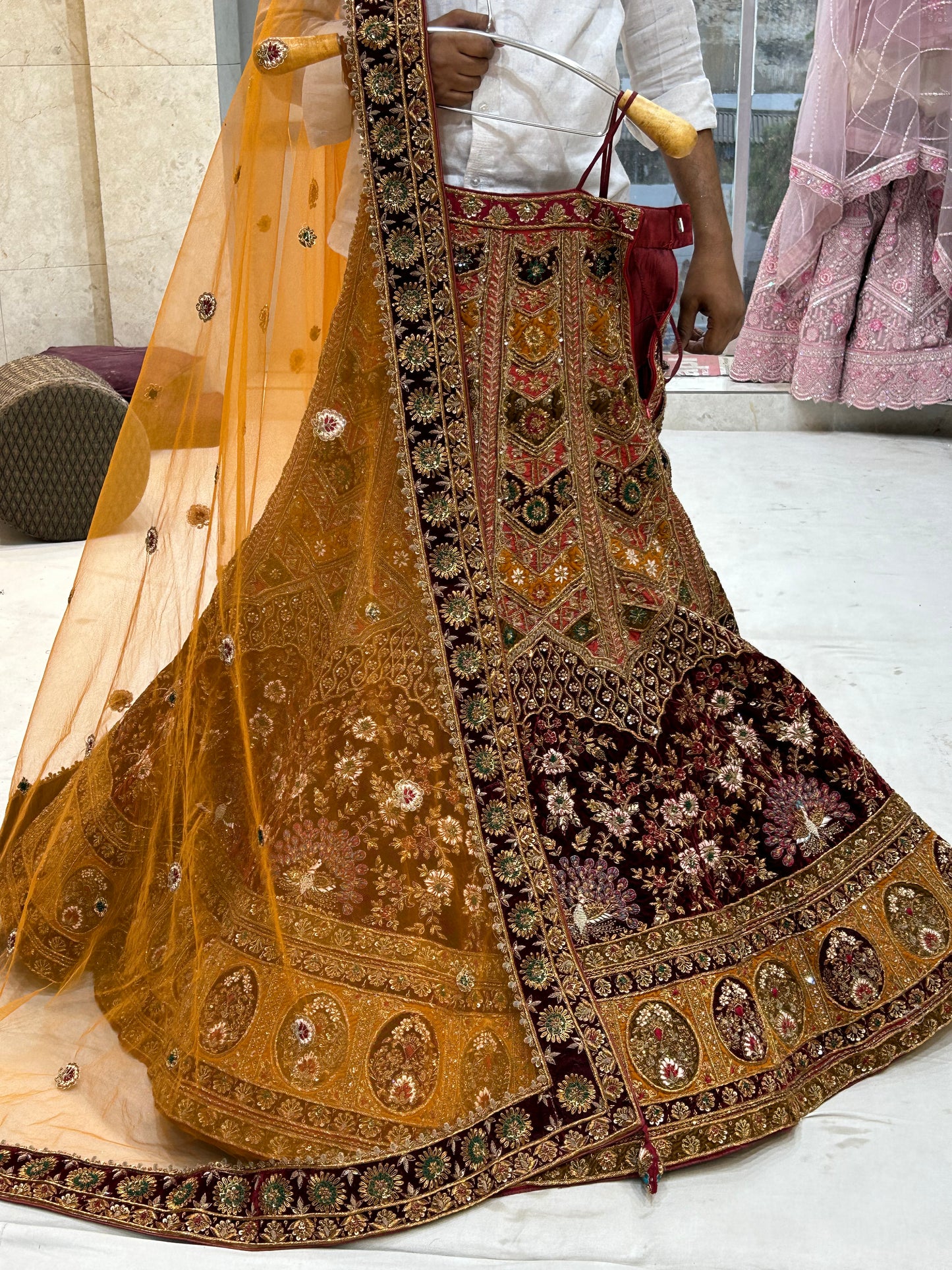 Amazing Mustard Handwork yellow Lehenga