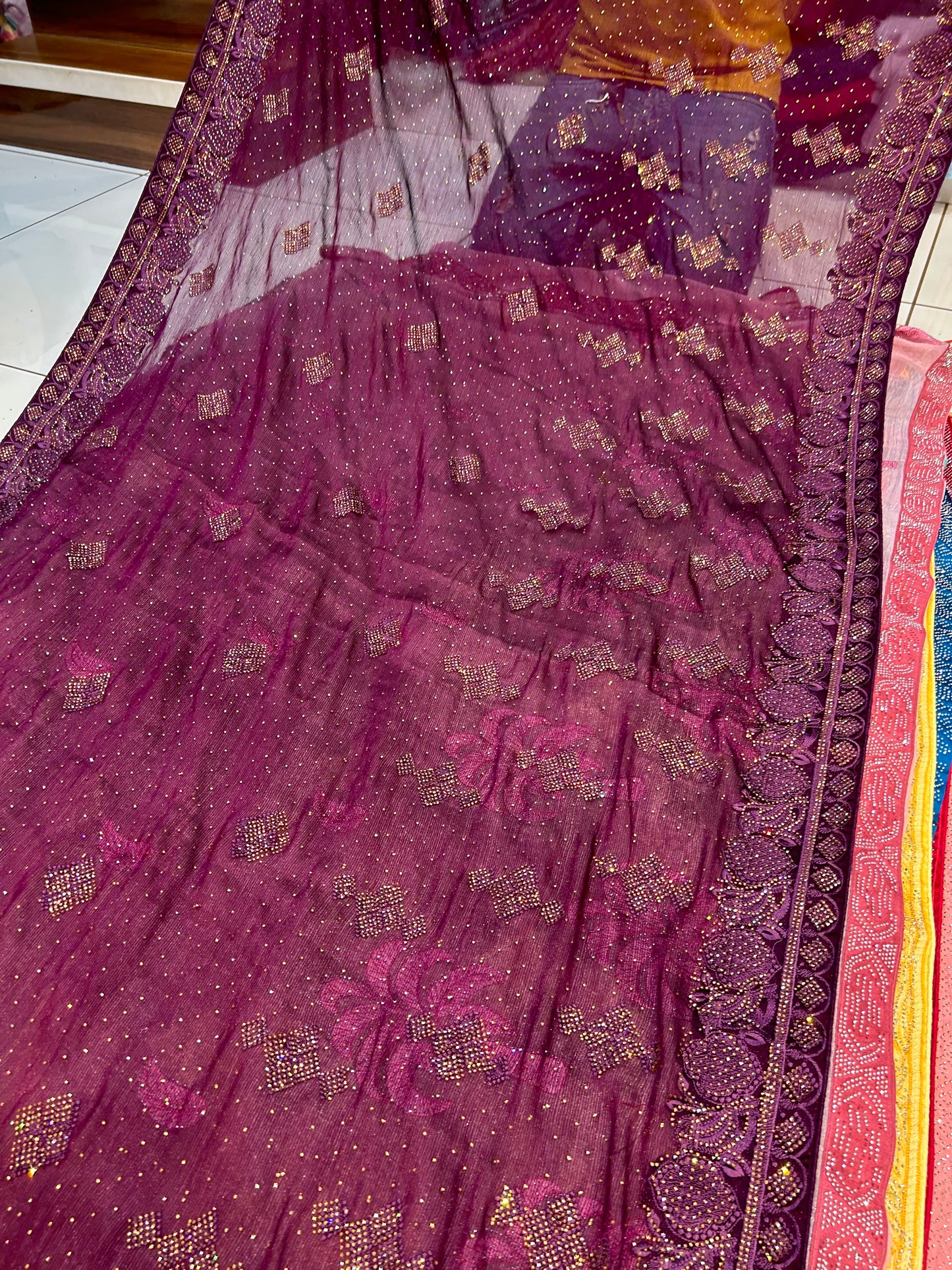 Violet purple saree