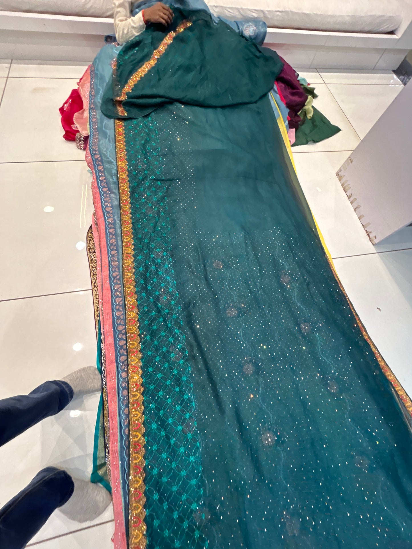 Aqua Green saree