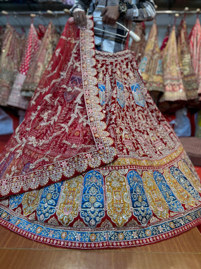 Majestic red bridal Lehenga