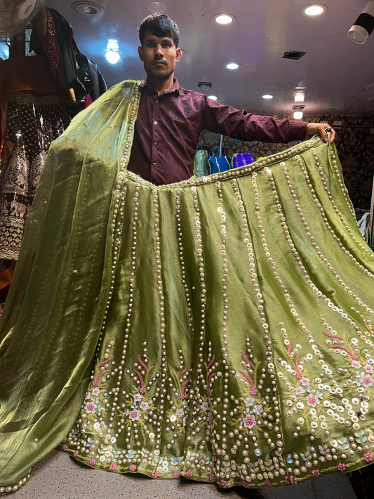 PDP Hand work special Haldi Mehendi Lehenga