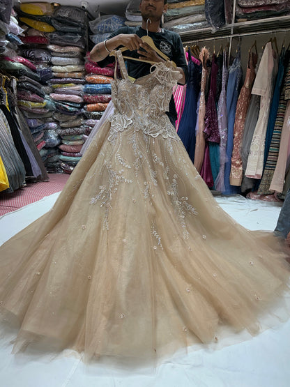 Stunning Light brown golden mustard Gown