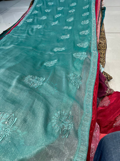 Stunning green saree