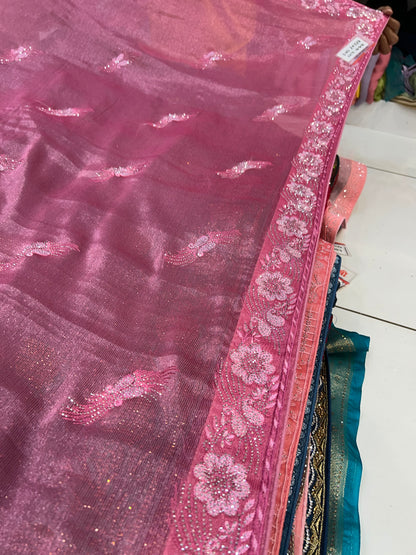 Baby pink lovely saree