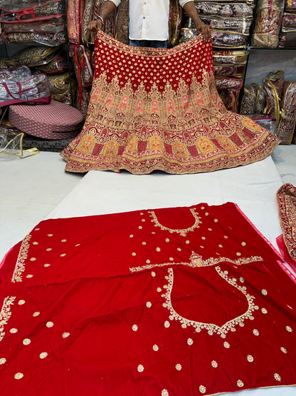 Red bridal lehenga