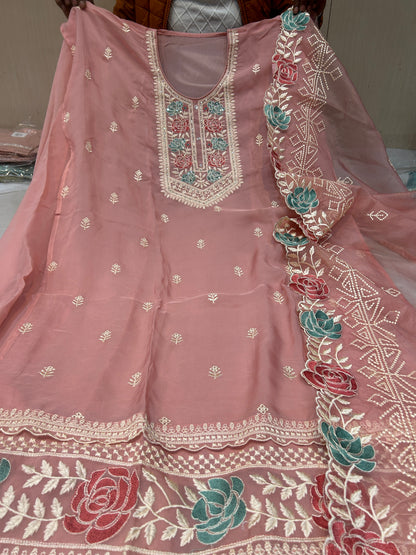 Pink Fancy women Unstitched Suit