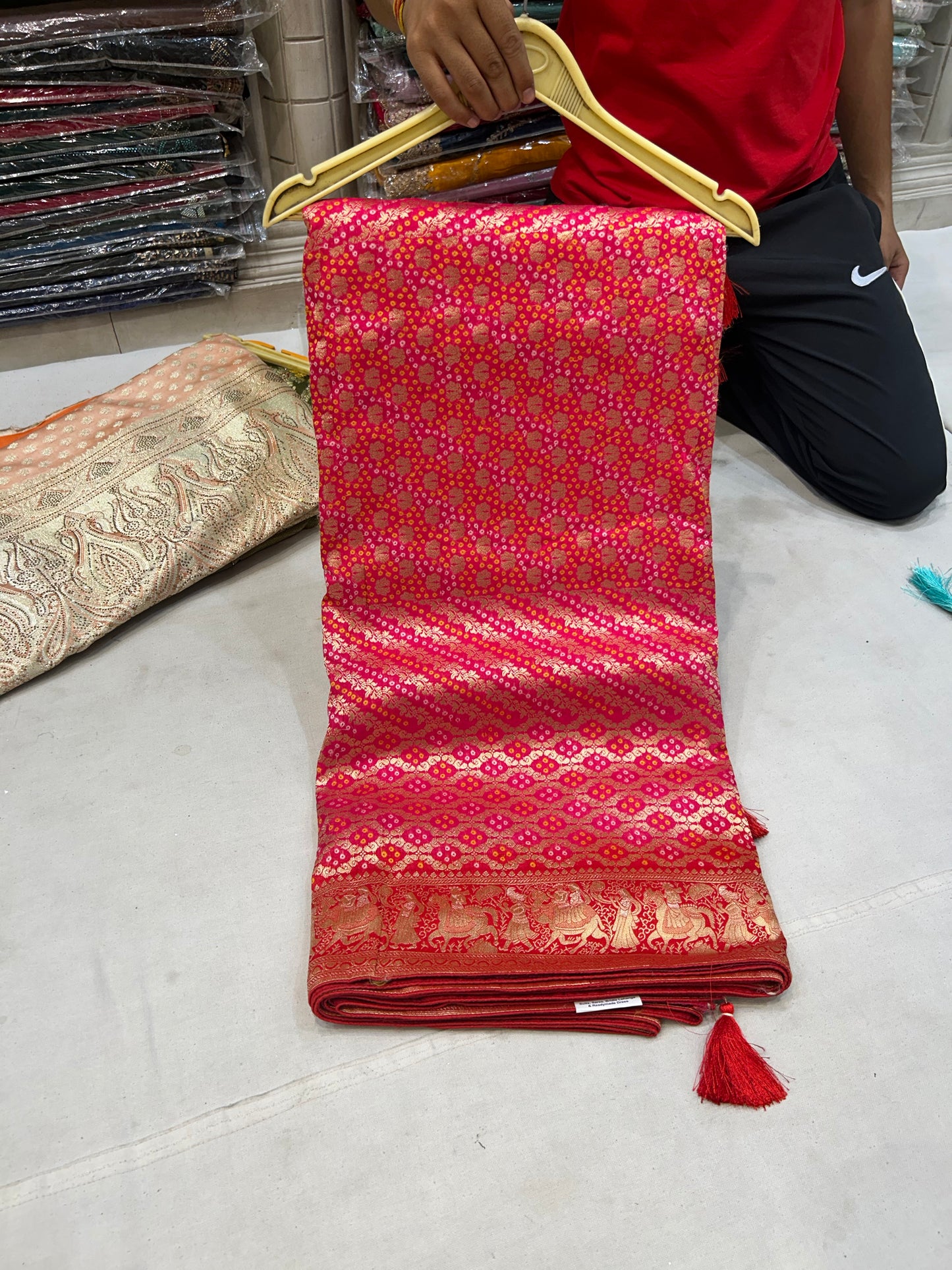 Lovely Red fancy saree 🥰