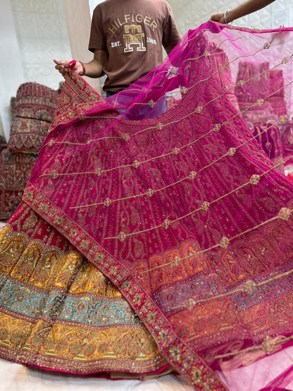 Designer rani pink bridal lehenga