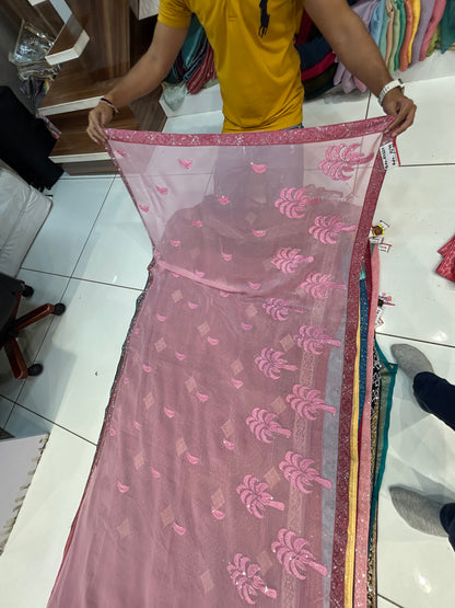 Fair Baby pink saree