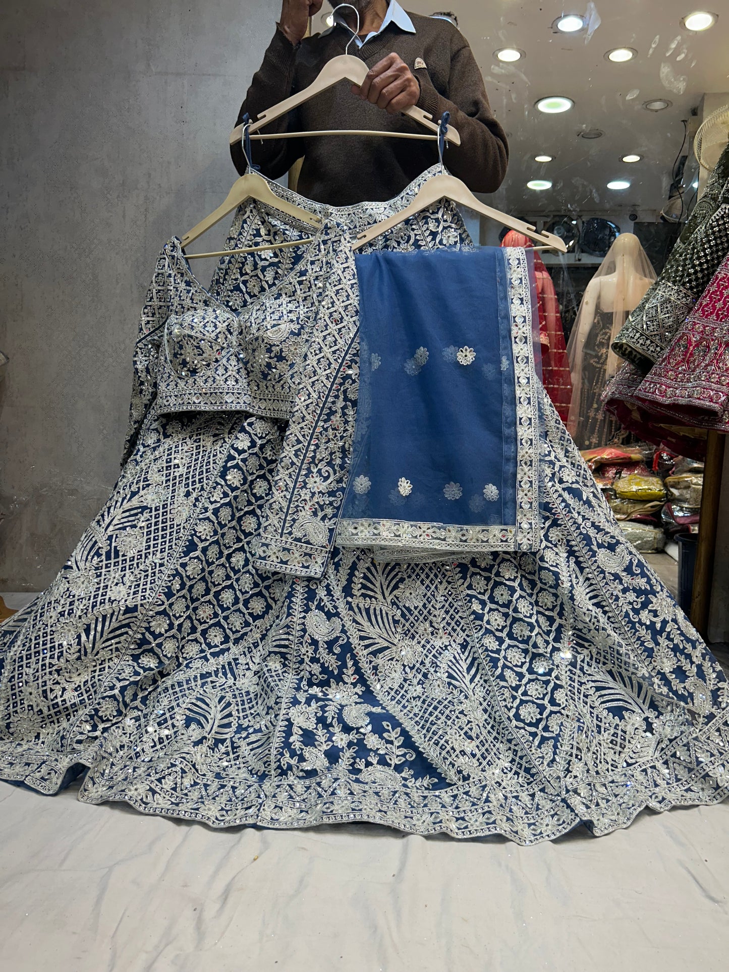 Glamorous silver blue Lehenga