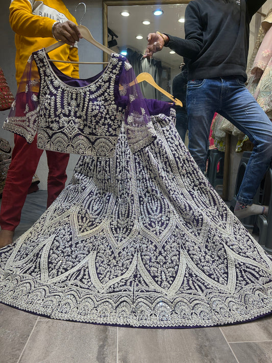 Something different lavender purple crop top lehenga