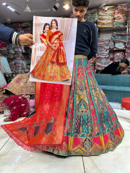 Astonishing Banarasi multicolour lehenga